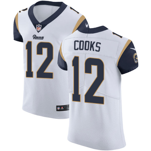 Nike Rams #12 Brandin Cooks White Men's Stitched NFL Vapor Untouchable Elite Jersey - Click Image to Close